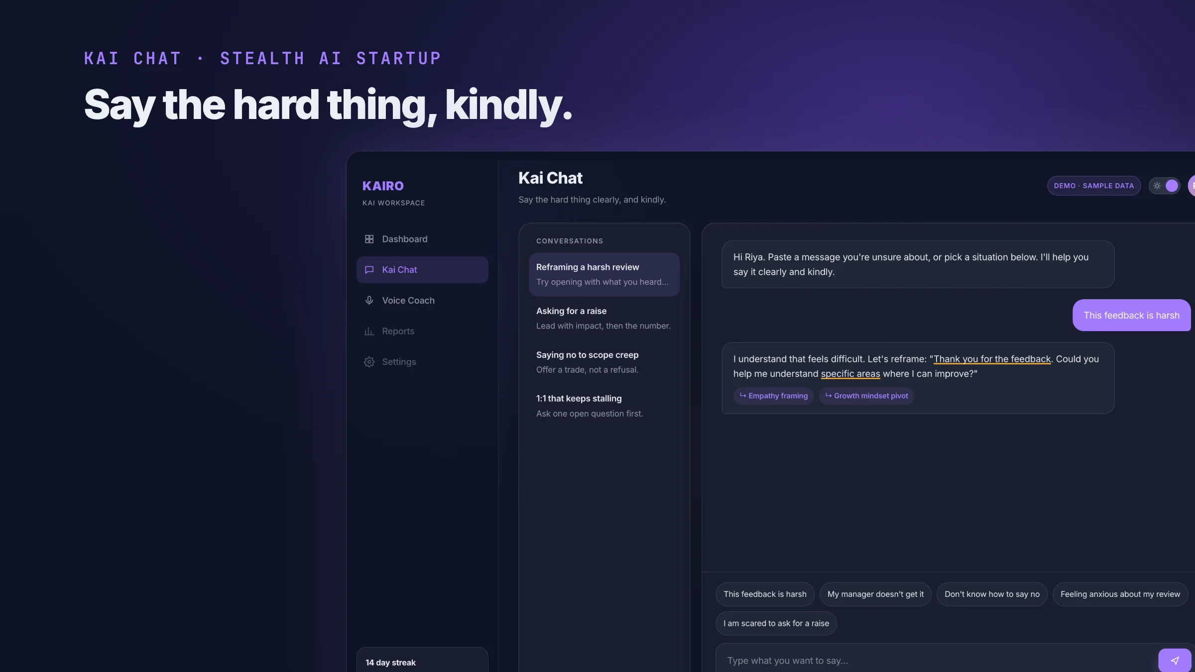 Kai Chat: An AI Coaching Chatbot